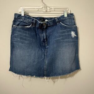 J. Crew Distressed Denim Mini Skirt